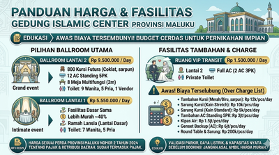 Survei Harga Sewa Gedung Resepsi di Maluku, Ada yang Di Bawah Rp10 Juta!
