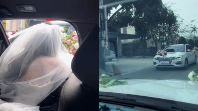 Dua Pengantin Tak Sengaja Bertemu di Jalan yang Sama, Lalu Tukar Bunga di Tengah Perjalanan