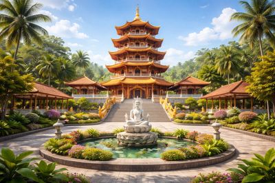 Vihara Buddha Jayanti Sorong tawarkan wisata religi dengan panorama laut dan sunset dari atas bukit