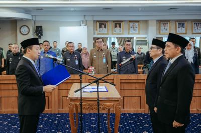 Sekdaprov Lampung Lantik Budhi & Febrizal, Rotasi Kepala Dinas ESDM dan PSDA