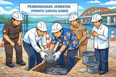 Jembatan Perintis Garuda Mulai Dibangun di Nabire, Bagian dari Program Strategis Nasional