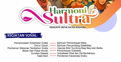 Kegiatan HUT SULTRA 2026: Harmoni Sultra Hadirkan Layanan Sosial Gratis untuk Masyarakat
