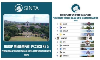 Gokil! Undip Tembus Top 5 Nasional di SINTA 2026, Makin Bangga Jadi Bagian dari Kampus Perjuangan!