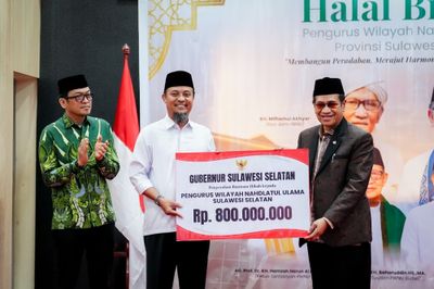 Gubernur Sulsel Salurkan Hibah Rp800 Juta ke PWNU, Dukung Pertanian dan Persatuan