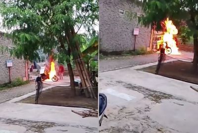 Gerobak Bakso di Madiun Ludes Terbakar, Pedagang Alami Luka Bakar