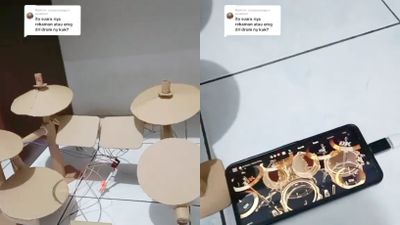 Kreatif! Anak Ini Sulap Drum Kardus Jadi Elektrik dengan Disambungkan ke HP