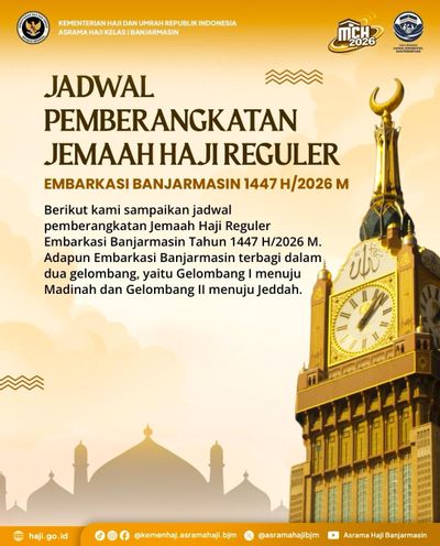Jadwal Lengkap Keberangkatan Haji Embarkasi Banjarmasin 2026: Cek Kloter dan Tanggal Masuk Asrama!