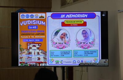 Unila Beri Penghormatan Khusus untuk Dua Mahasiswi FMIPA yang Meninggal Dunia Terseret Arus di Wira Garden
