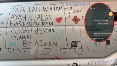 Aksi Mobil Dicoret-coret oleh Kedua Anak dan Sikap Ayah yang Santai Tuai Perhatian Warganet