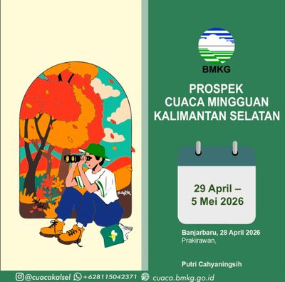 Waspada Cuaca Ekstrem Kalimantan Selatan 29 April – 5 Mei 2026: Peringatan Dini BMKG