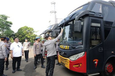 Jelang May Day Polda Banten Laksanakan Pengecekan Kendaraan Dinas Taktis untuk Pengamanan Hari Buruh