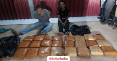 Bareskrim Polri Gagalkan Penyelundupan 23 Kg Ganja di Rohul, Dua Kurir Dibekuk