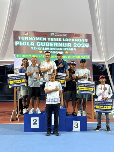 Piala Gubernur Kaltara 2026 Tuntas, Ajang Tenis Tinggalkan Jejak Kebersamaan