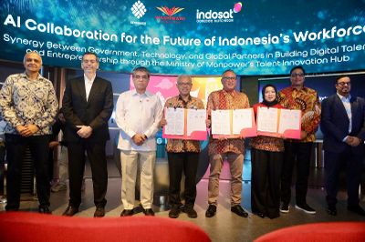 Kemnaker Gandeng Wadhwani dan Indosat untuk Perkuat Ekosistem Ketenagakerjaan Nasional
