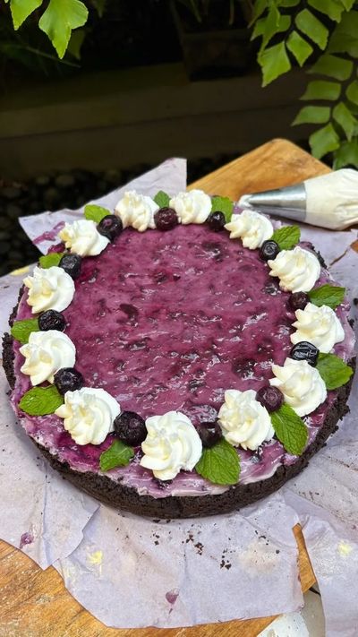 Blueberry Cheese Cake Tanpa Oven dan Gelatin, Simpel tapi Mewah