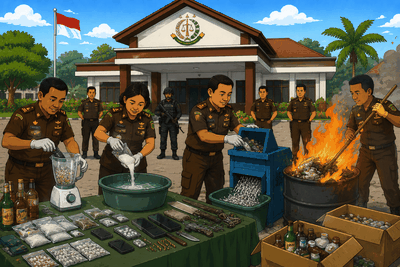 Kejari Mimika Musnahkan 11 Ribu Lebih Barang Bukti Kejahatan