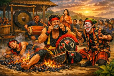 Kesenian Ebeg, Perpaduan Atraksi Magis dan Humor dari Pangandaran