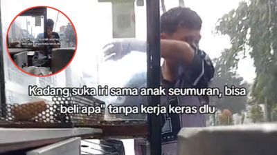 Kadang Suka Iri , Curhatan Penjual Batagor Saat Hujan Viral di Media Sosial