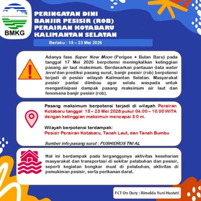 Waspada Banjir Rob Kalimantan Selatan: Dampak Super New Moon Mei 2026 dan Wilayah Terdampak.
