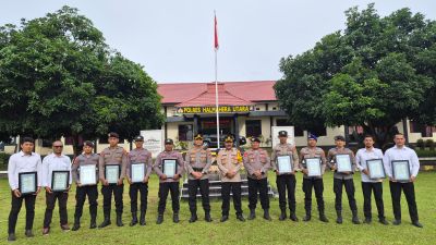 Kapolres Halmahera Utara Beri Penghargaan kepada 14 Personel Berprestasi