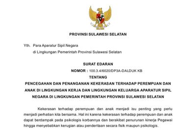 Pemprov Sulsel Terbitkan Aturan Tegas, ASN Pelaku Kekerasan Perempuan dan Anak Siap Disanksi