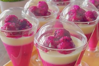 Resep Dragon Fruit Vanilla Pudding, Dessert Cantik yang Lembut dan Segar