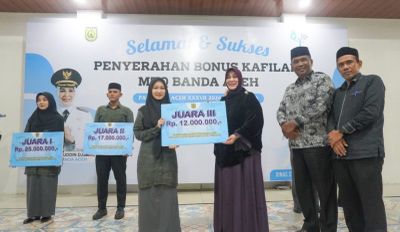 Pemko Banda Aceh Beri Bonus Kafilah MTQ, Illiza Targetkan Juara Umum Kembali