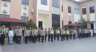 Polres Tanjab Barat Gelar Apel Kesiapan Pengamanan Malam Takbiran dan Salat Idul Adha 1447 H