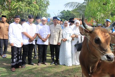 Polda Aceh Sembelih 46 Hewan Kurban, Daging Dibagikan ke Masyarakat dan Pesantren