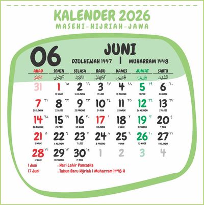 1 Juni Hari Apa Tanggal Merah? Simak Sejarah dan Sisa Libur Nasional 2026!