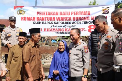 Hari Bhayangkara ke-80, Kapolres Aceh Tengah Bangun Rumah Warga Kurang Mampu