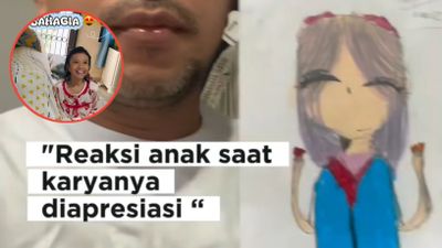Bikin Haru, Cara Kreatif Ayah Hargai Karya Gambar Putrinya Tuai Pujian