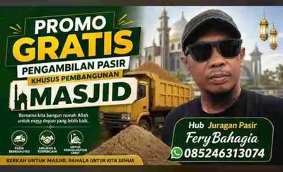FeryBahagia Ketuk Kepedulian Sosial Pengusaha Berau Lewat Aksi Pasir Gratis untuk Masjid