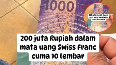 Perempuan Ini Tunjukkan 10 Lembar Uang Swiss Franc yang Setara Rp200 Juta, Netizen Ikut Berkomentar