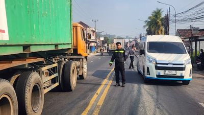 Satlantas Polresta Serang Kota tangani perkara tabrak lari Oleh Truk Terhadap Penjalan Kaki di Kramatwatu