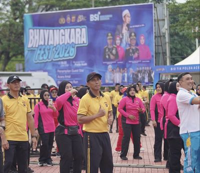 Sambut Hari Bhayangkara ke-80, Polda Aceh Gelar Olahraga Bersama dan Banjir Doorprize