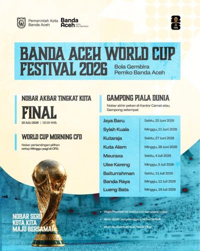 Banda Aceh Siapkan 9 Titik Nobar Piala Dunia, Ini Jadwal Lengkapnya