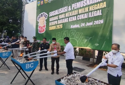 Bea Cukai dan Pemkab Kudus Musnahkan 8,97 Juta Batang Rokok Ilegal Senilai Rp13,37 Miliar