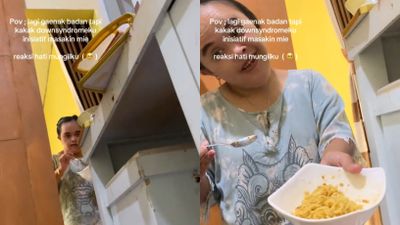 Momen Haru Cewek yang Lagi Sakit, Kakak Down Syndrome Inisiatif Masakin Mi