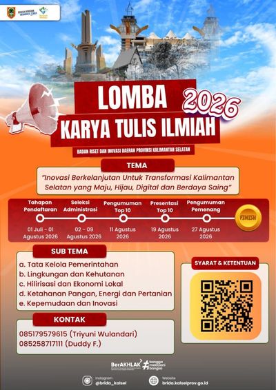 Kalsel Innovation Award 2026 & LKTI BRIDA: Dorong Budaya Riset demi Kemajuan Daerah
