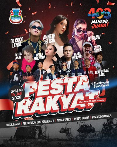 Coming Soon! Acara Pesta Rakyat Hut Kota Manado Yang ke-403!