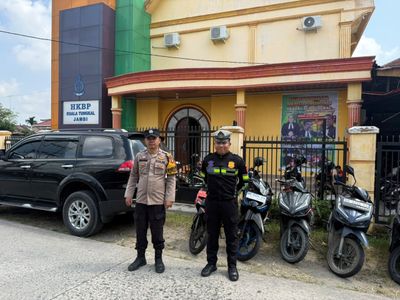 Pastikan Ibadah Minggu Aman dan Kondusif, Polsek Tungkal Ilir Gelar Pengamanan di Gereja HKBP