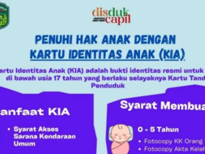 Orang Tua Wajib Tahu, Ini Syarat Bikin Kartu Identitas Anak (KIA) di Wilayah Makassar dan Sekitanya