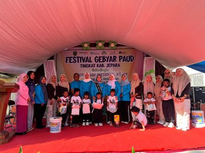 Sejumlah Anak PAUD di Jepara Ramaikan Gebyar 2026 dalam Rangka Peringatan Hari Anak Nasional