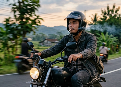 Masih Berani Merokok di Atas Motor? Siap-siap Kena Sanksi