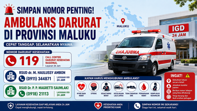 Simpan Nomor Ini! Daftar Kontak Ambulans Darurat 24 Jam di Maluku