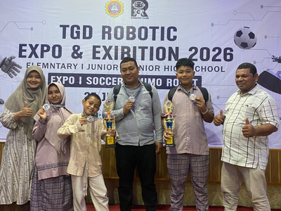 Tim Grong Robotik MTsN 11 Pidie Harumkan Nama Aceh Lewat Lomba Robotik Nasional