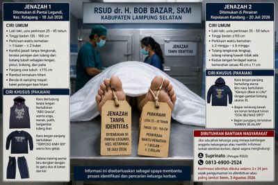 RSUD Bob Bazar Cari Keluarga Dua Jenazah Tanpa Identitas