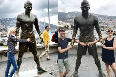 Di Portugal, Kelamin Patung Ronaldo Jadi 'Buruan' Turis Wanita