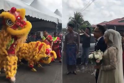 Meriahnya Acara Pernikahan Pasangan Malaysia Ini, Ada Barongsainya!
